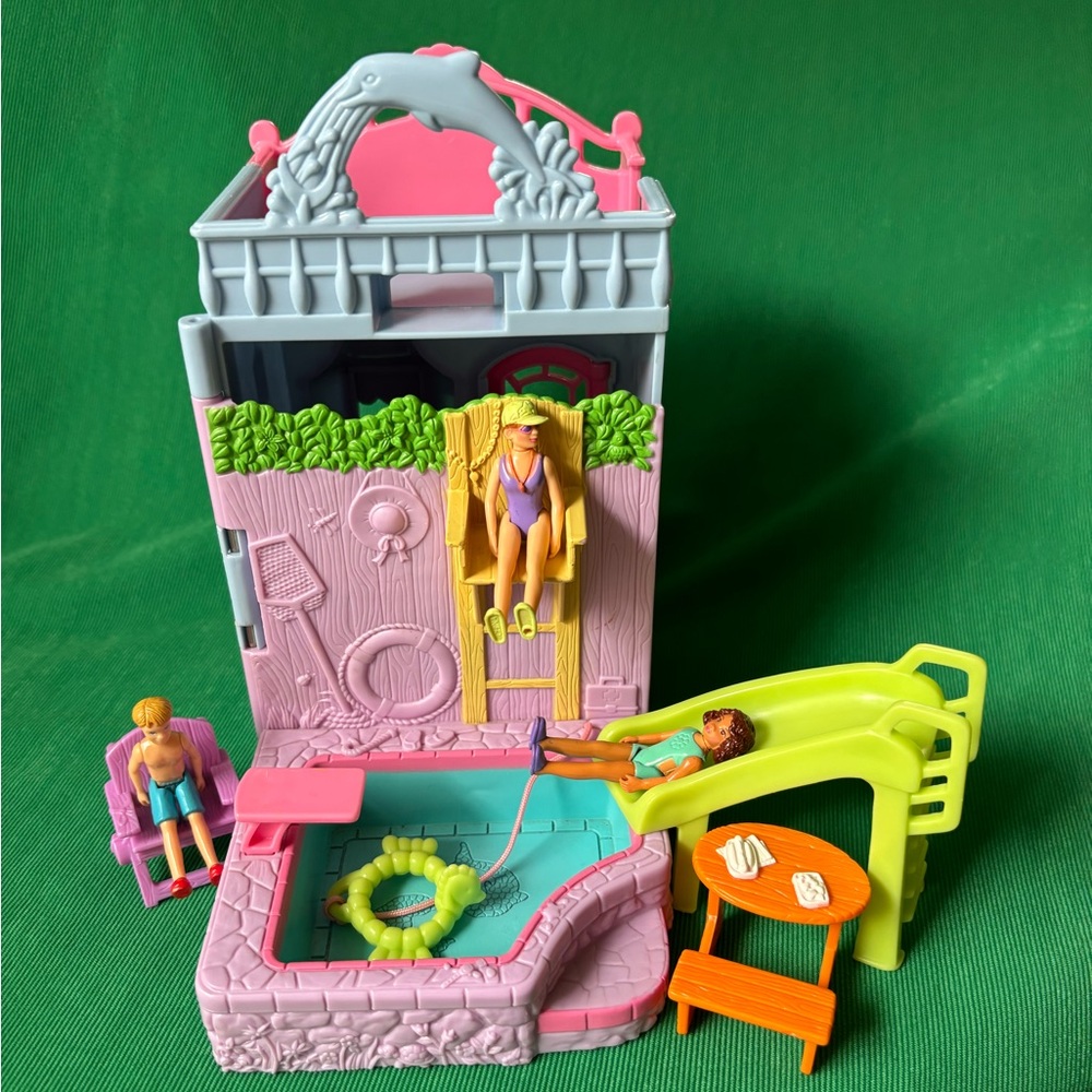 Sweet streets Dollhouse POOL Playset lifeguard swimmer boy gir dolls furniture